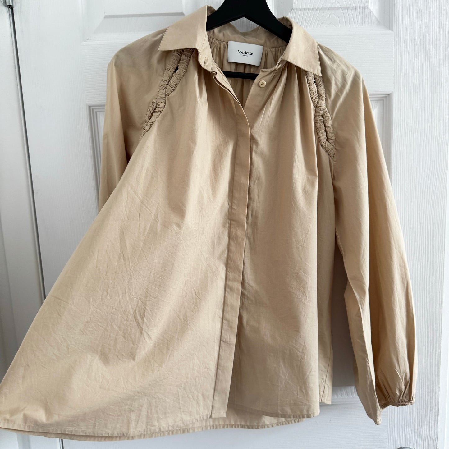 Merlette "Tiana" Cotton Top in Beige, size Small