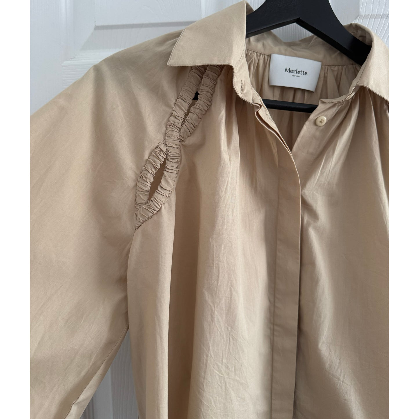 Merlette "Tiana" Cotton Top in Beige, size Small