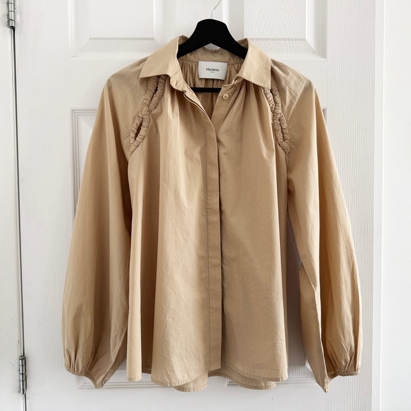 Merlette "Tiana" Cotton Top in Beige, size Small