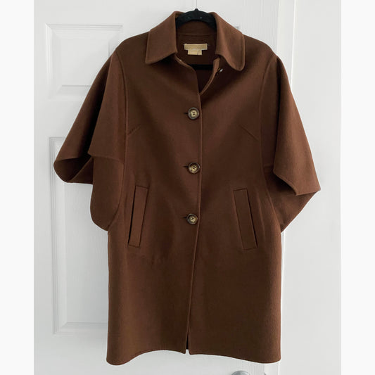 Michael Kors Doubleface Cape in Brown, size Medium
