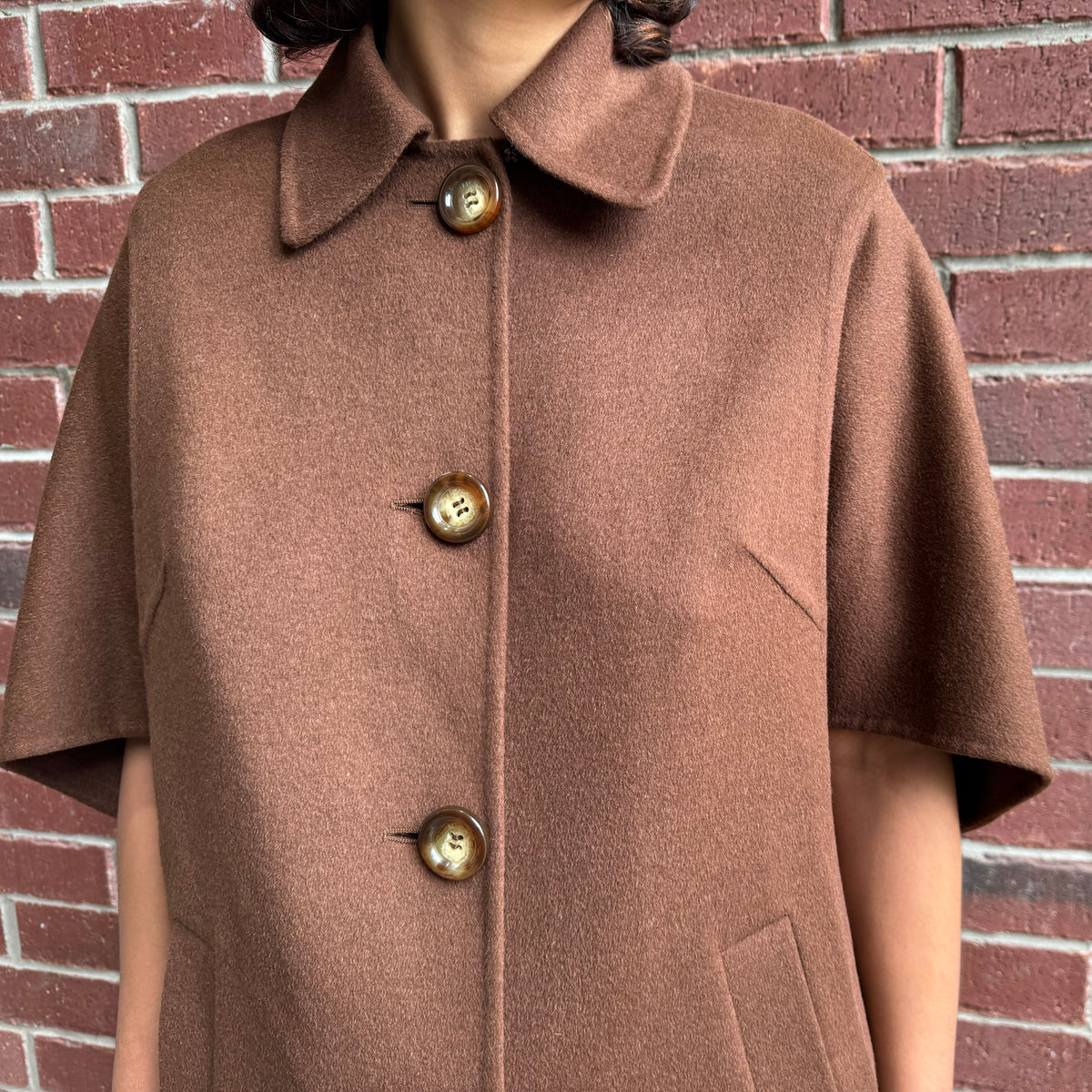 Michael Kors Doubleface Cape in Brown, size Medium