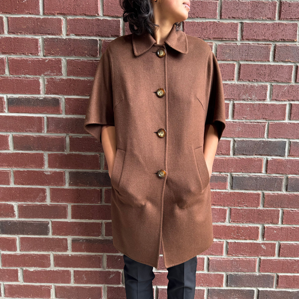 Michael Kors Doubleface Cape in Brown, size Medium