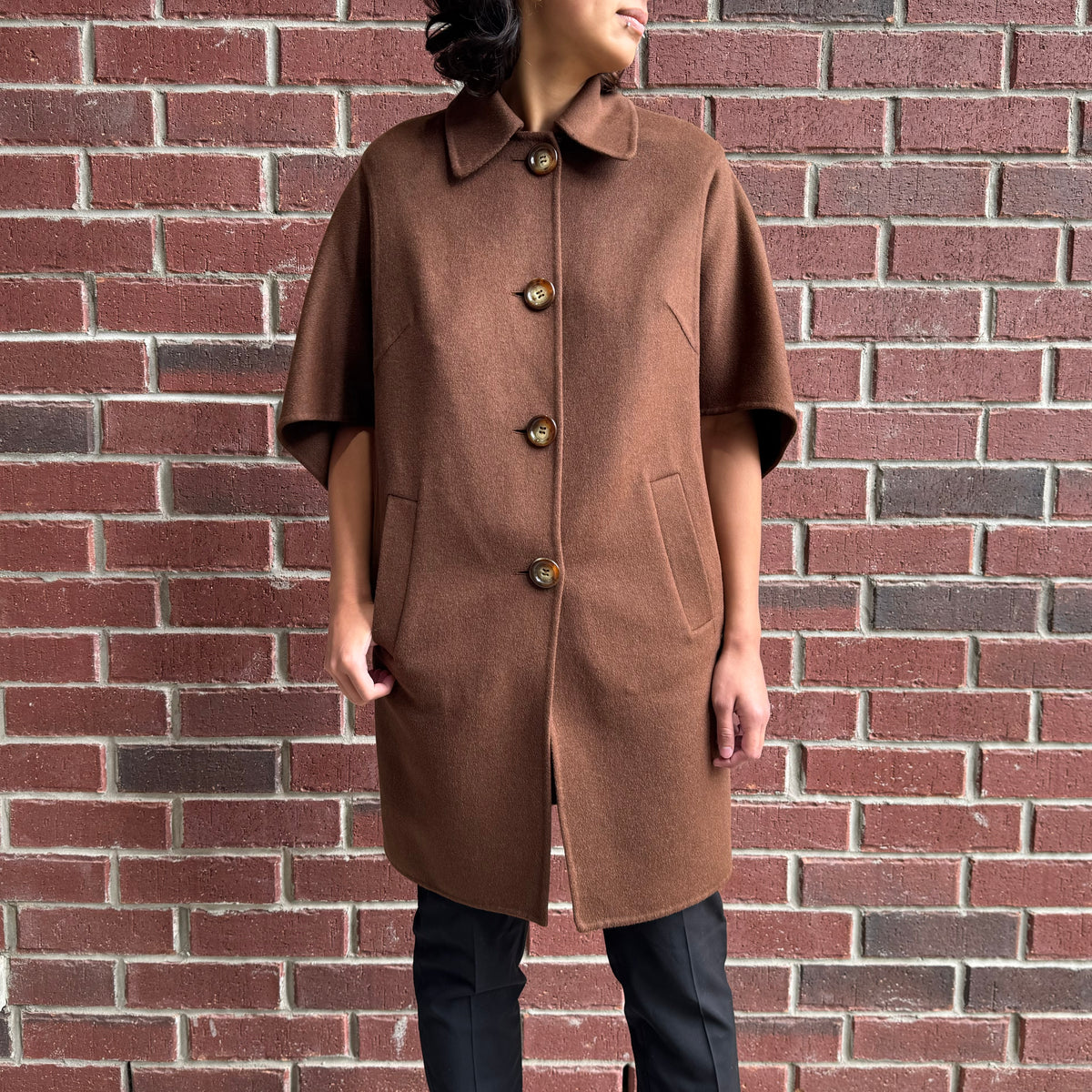 Michael Kors Doubleface Cape in Brown, size Medium