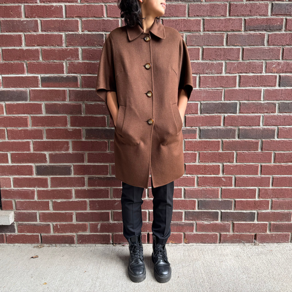 Michael Kors Doubleface Cape in Brown, size Medium