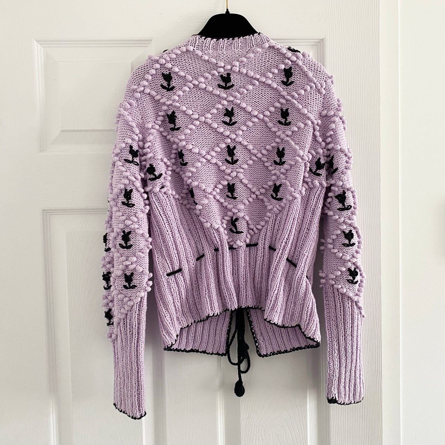 Michaela Buerger Crochet "Karla" Cardigan in Lilac, Size Small