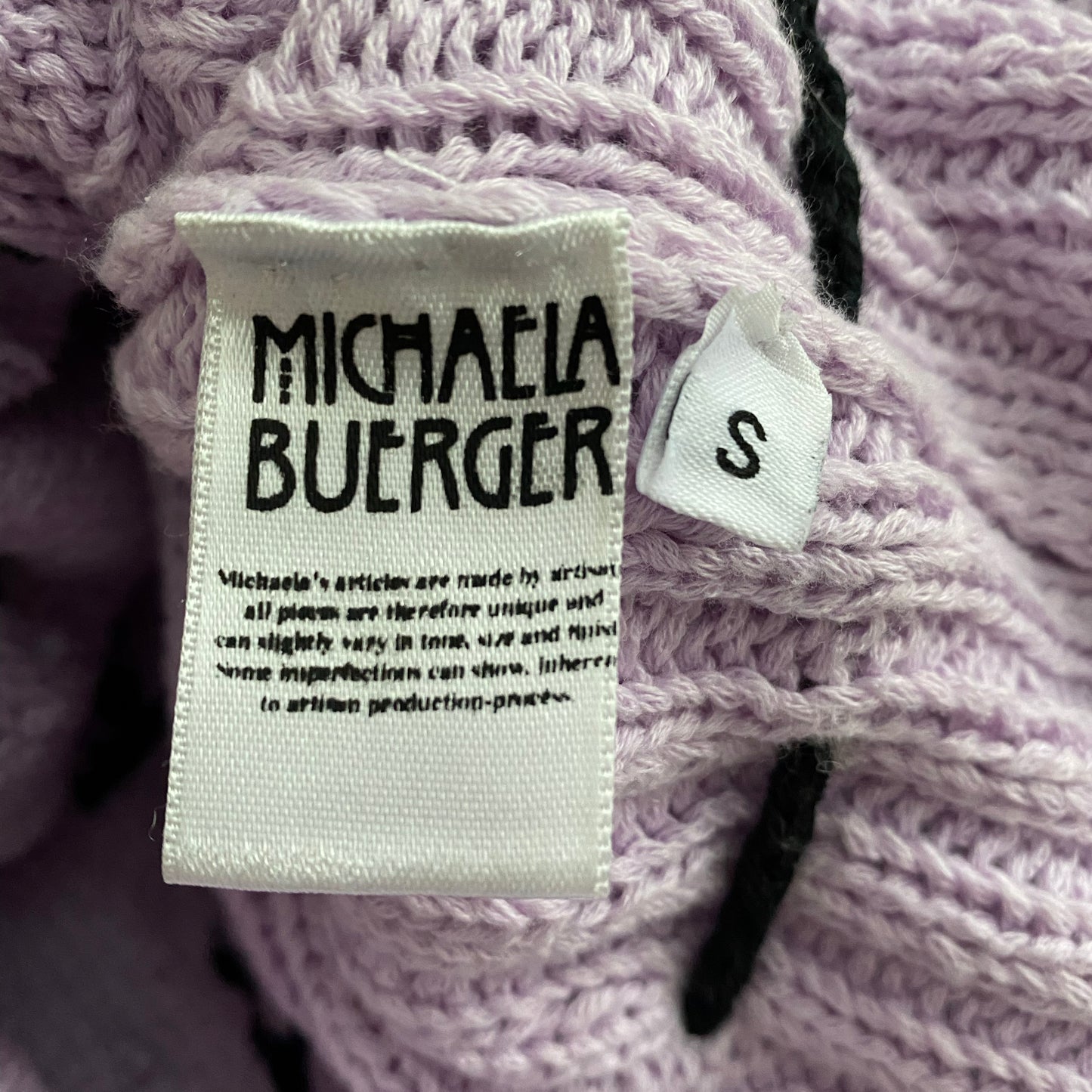 Michaela Buerger Crochet "Karla" Cardigan in Lilac, Size Small