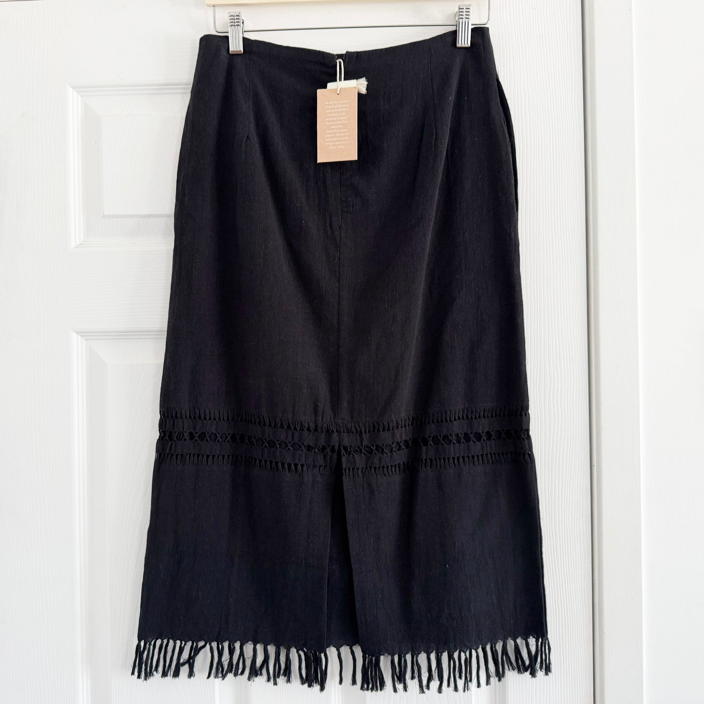 Mirth "Lombok" Cotton Skirt in Black, size Small