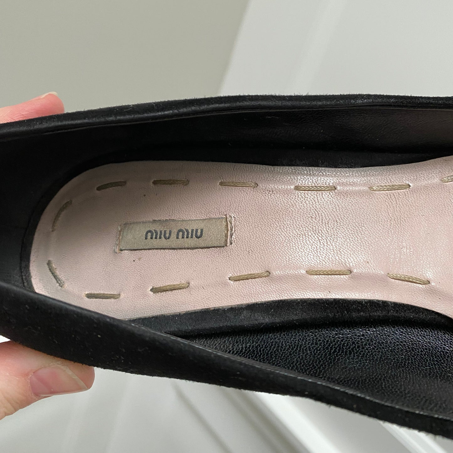 Escarpins à plateforme en daim noir Miu Miu, taille 40