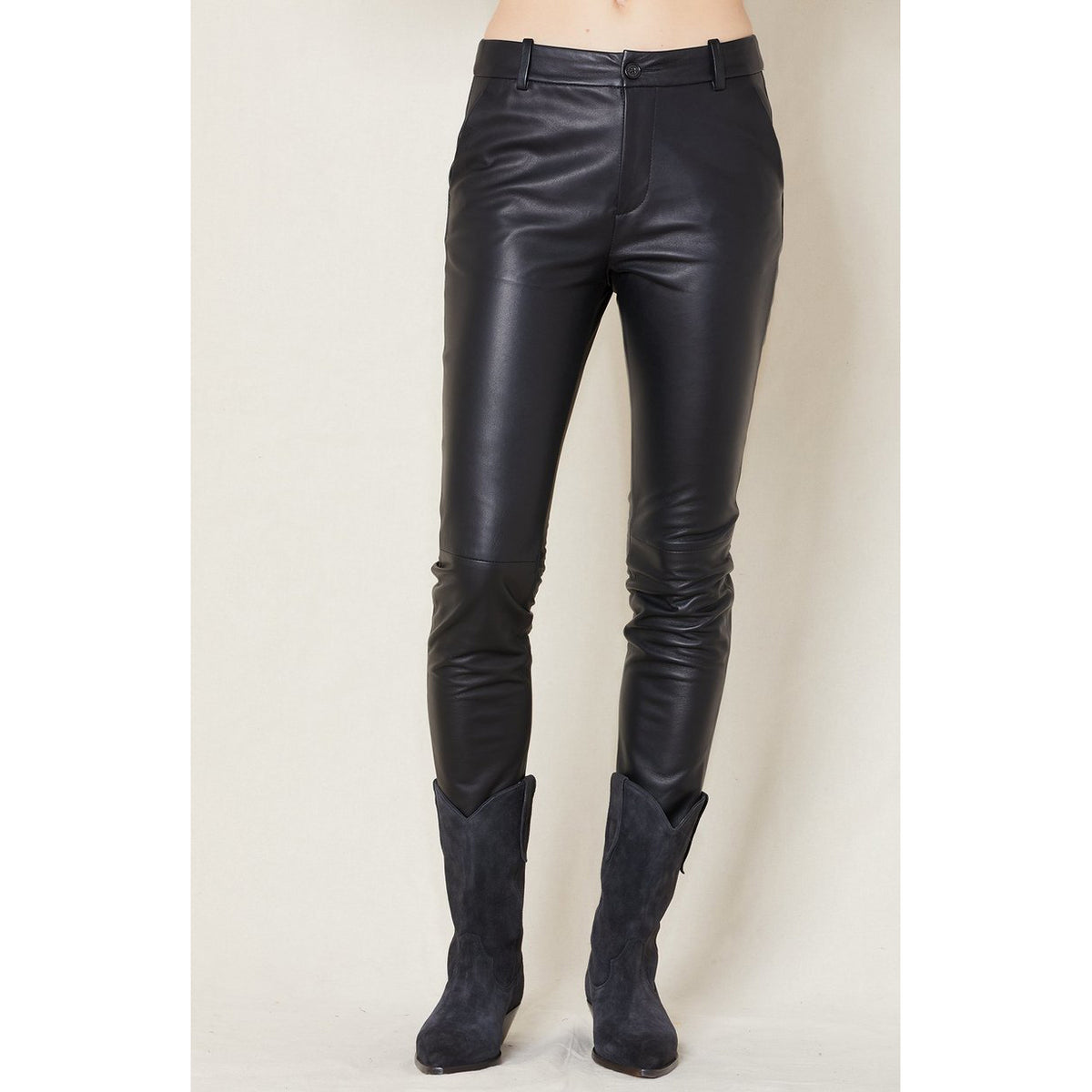 Nili Lotan "Montauk" Leather Pants in Black, size 6