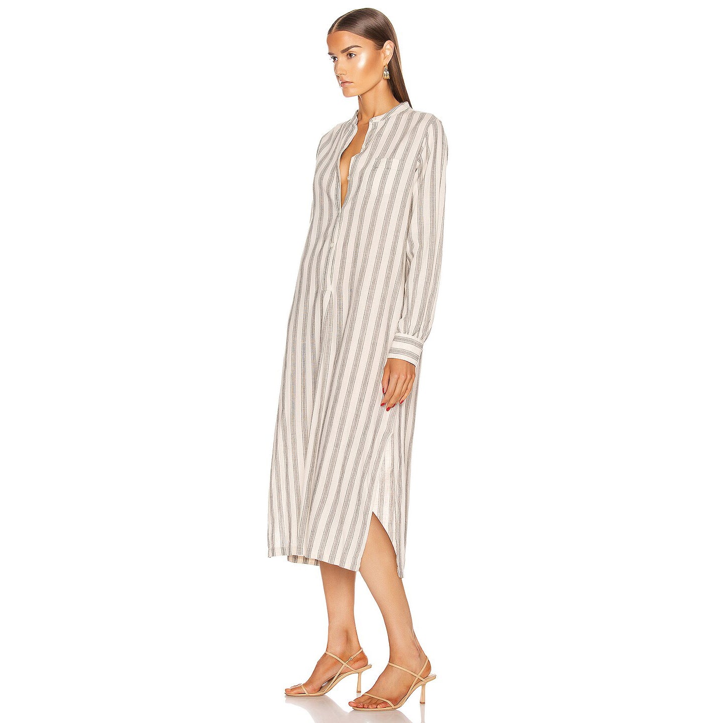 Nili Lotan "Malia" Striped Dress in Natural, size Medium