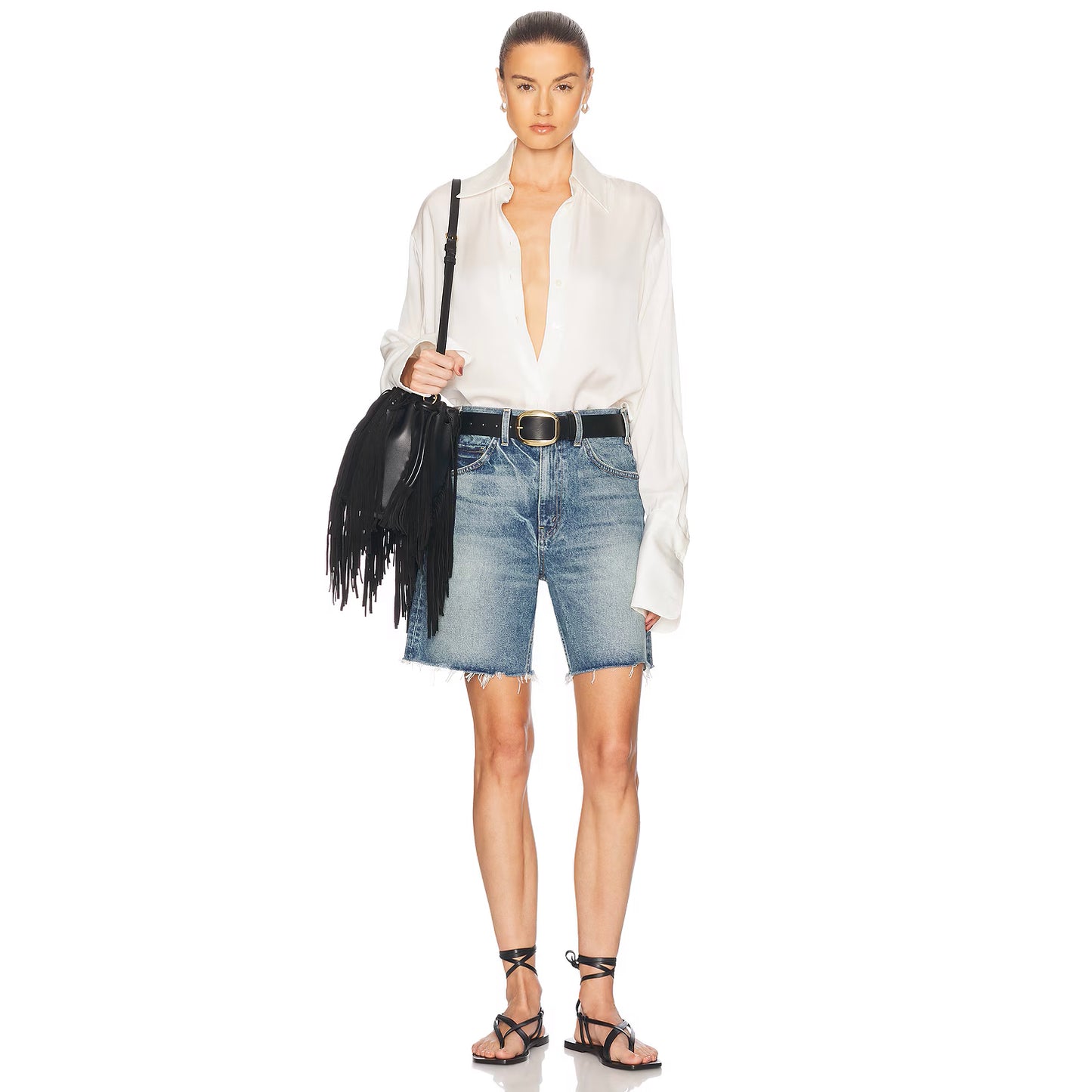 Nili Lotan "Russel" Denim Shorts in "Summer Wash", size 29
