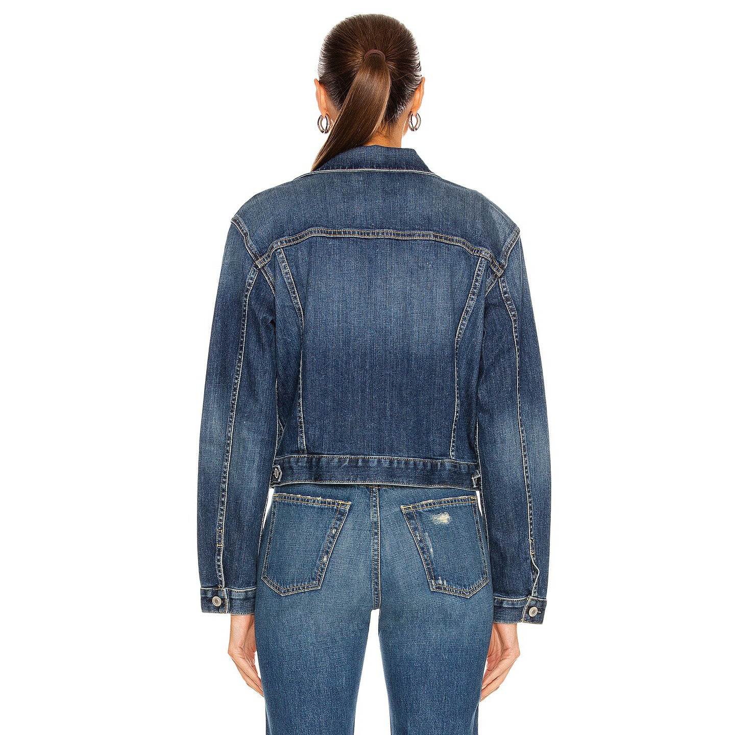 Nili Lotan "Tori" Denim Jacket in Classic Wash, size Large