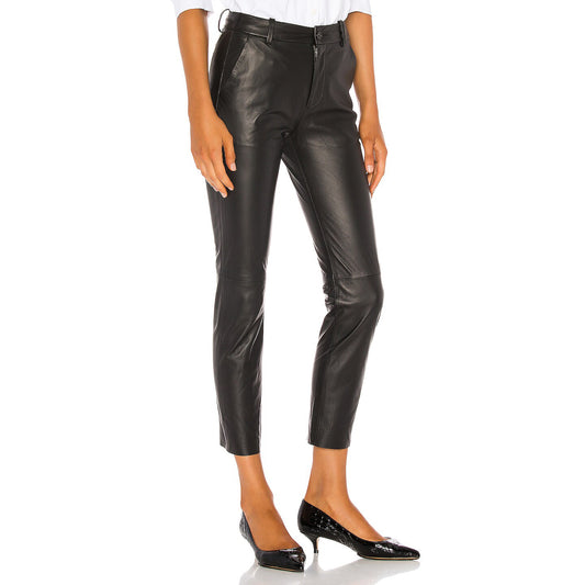Nili Lotan "Montauk" Leather Pants in Black, size 6
