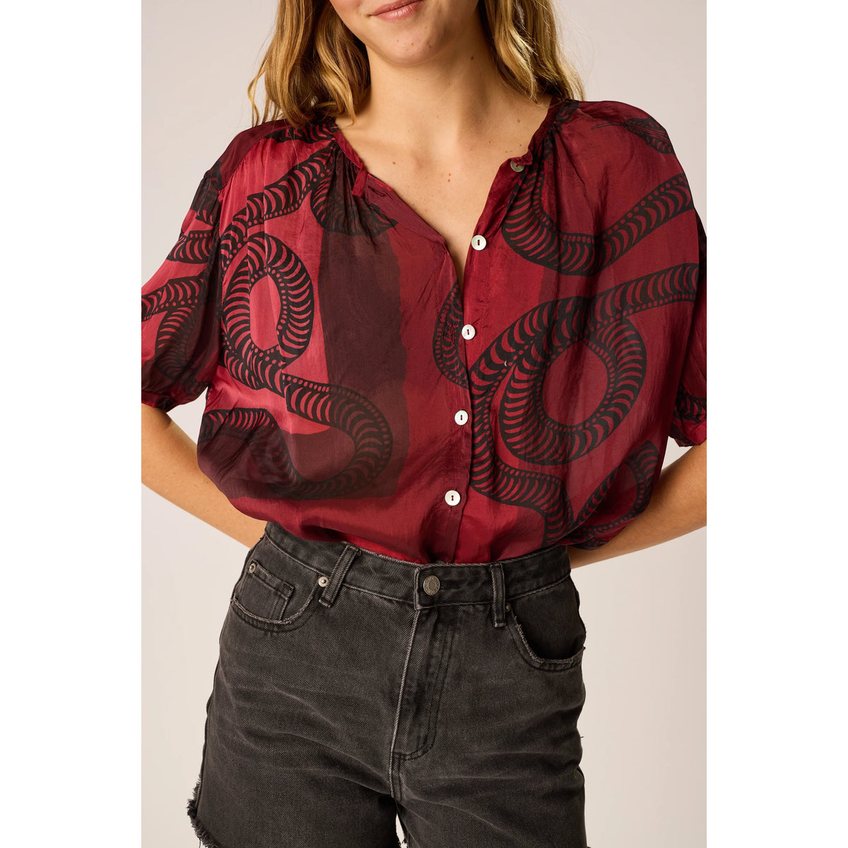 Natalie Martin Top and Skirt Set in "Ament Snake Oxblood" (great for a M/L ish??)