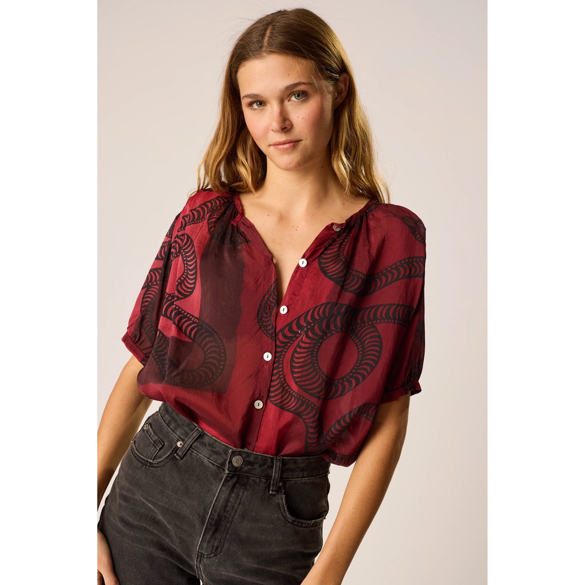 Natalie Martin Top and Skirt Set in "Ament Snake Oxblood" (great for a M/L ish??)
