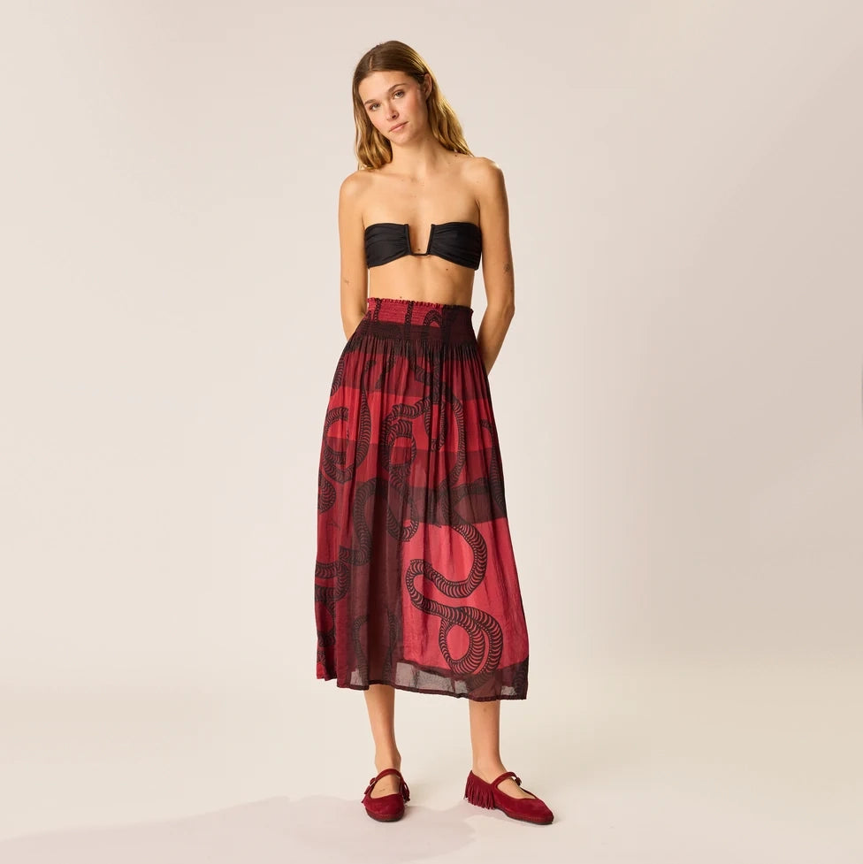 Natalie Martin Top and Skirt Set in "Ament Snake Oxblood" (great for a M/L ish??)