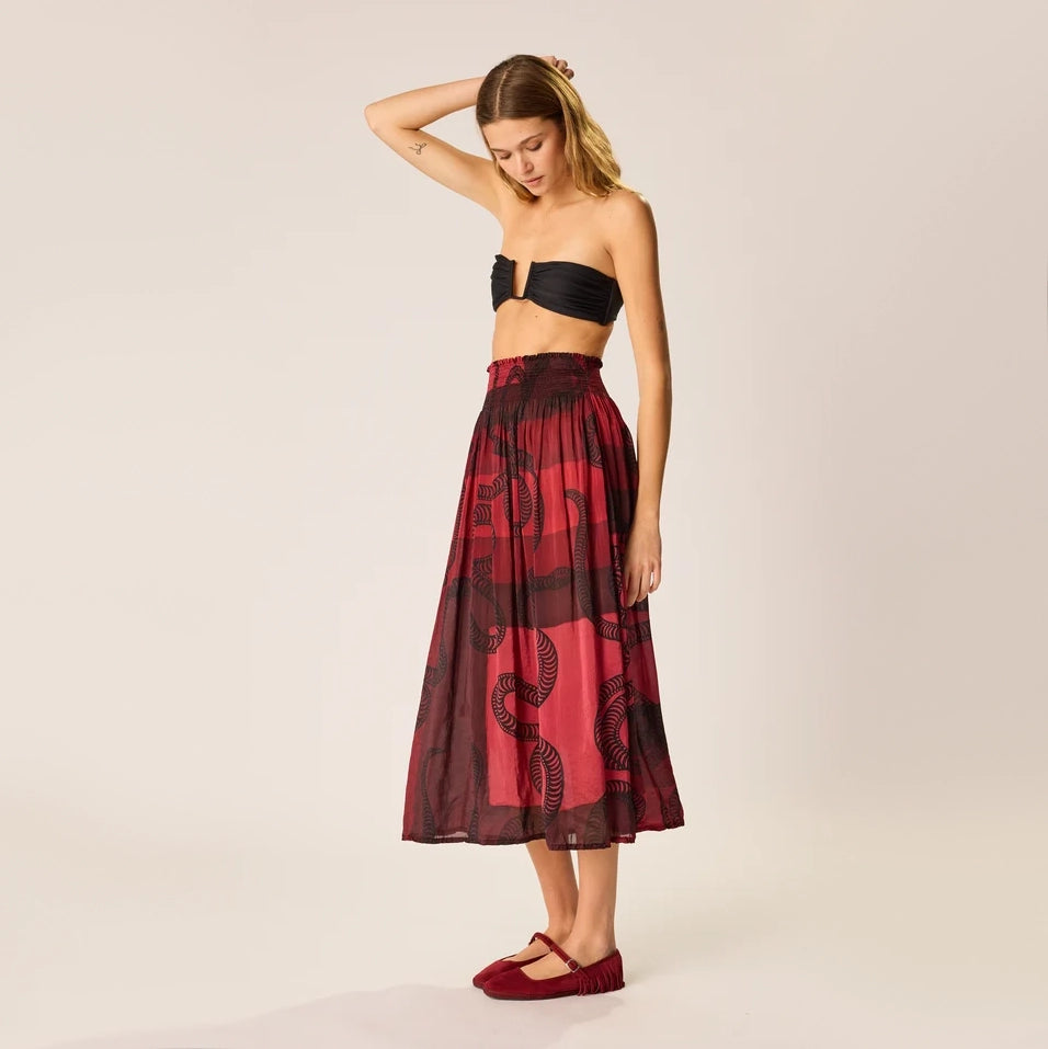Natalie Martin Top and Skirt Set in "Ament Snake Oxblood" (great for a M/L ish??)