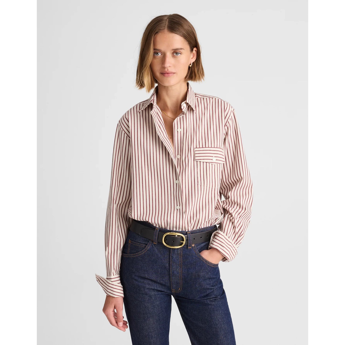 Alexa Chung x Madewell "Lou" Poplin Shirt in "Aroma", size Small