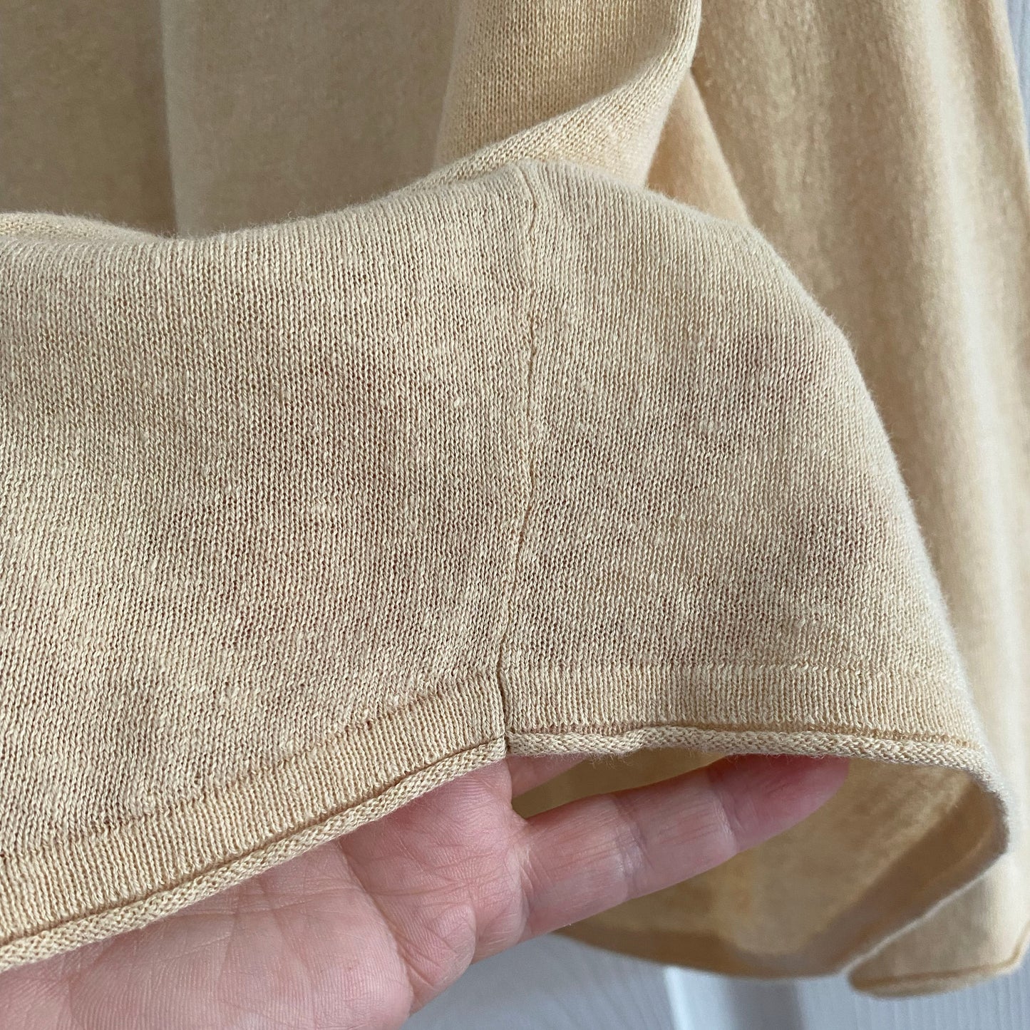 NAIF Cotton/Linen Sweater in Sand, size large