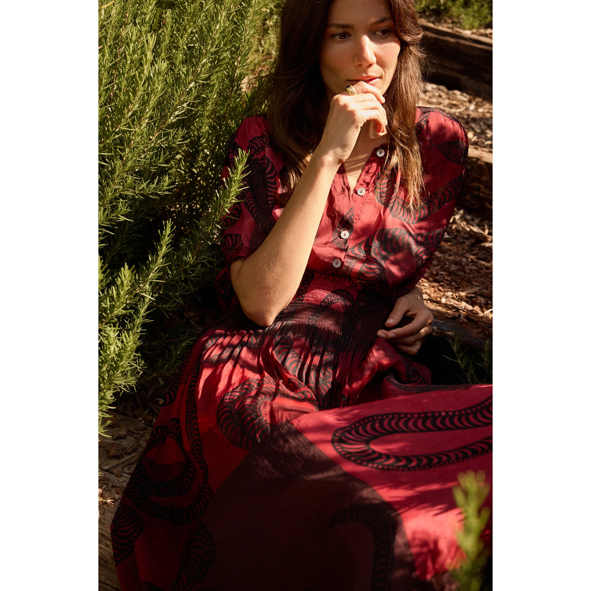 Natalie Martin Top and Skirt Set in "Ament Snake Oxblood" (great for a M/L ish??)