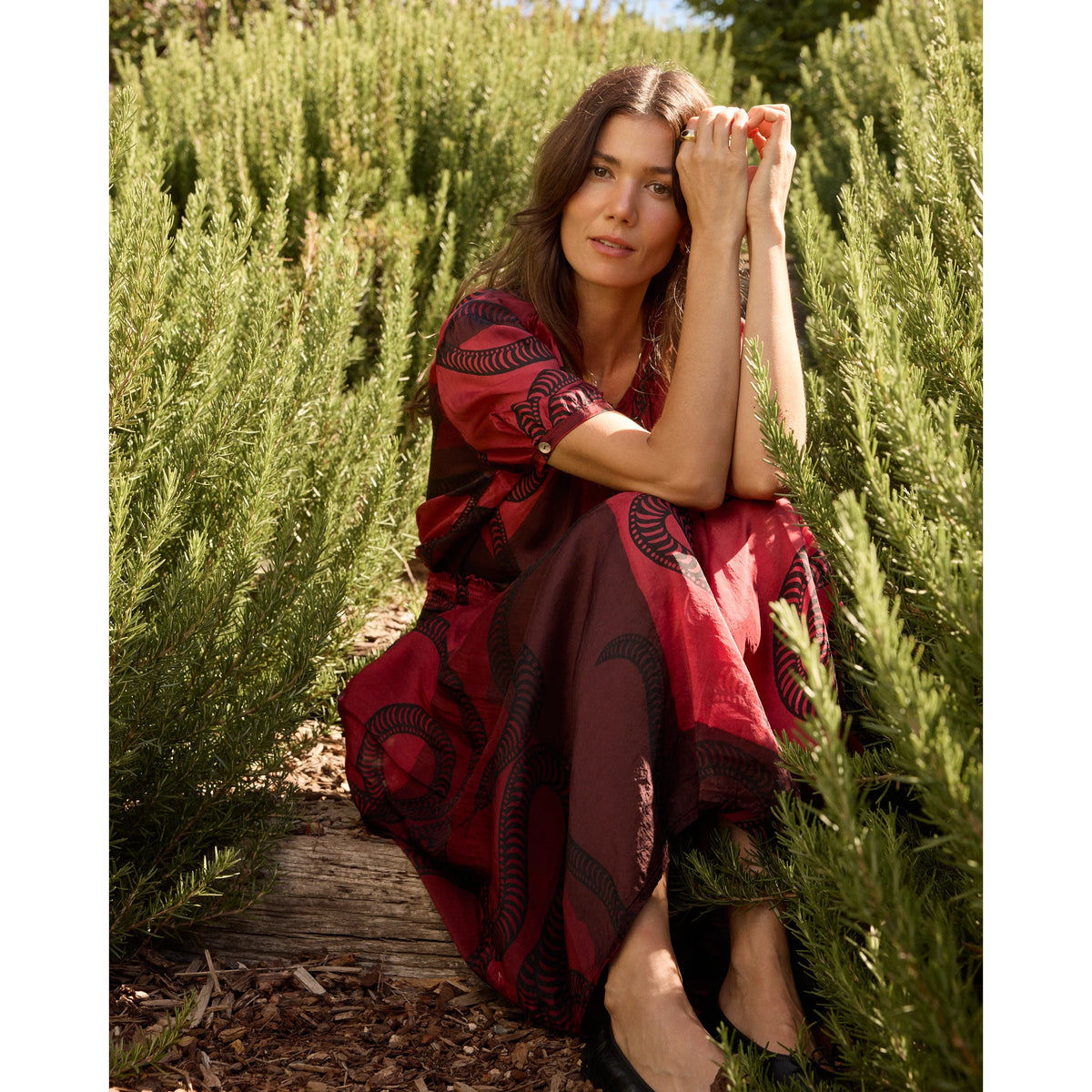 Natalie Martin Top and Skirt Set in "Ament Snake Oxblood" (great for a M/L ish??)
