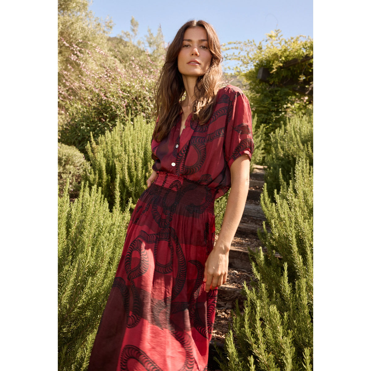 Natalie Martin Top and Skirt Set in "Ament Snake Oxblood" (great for a M/L ish??)