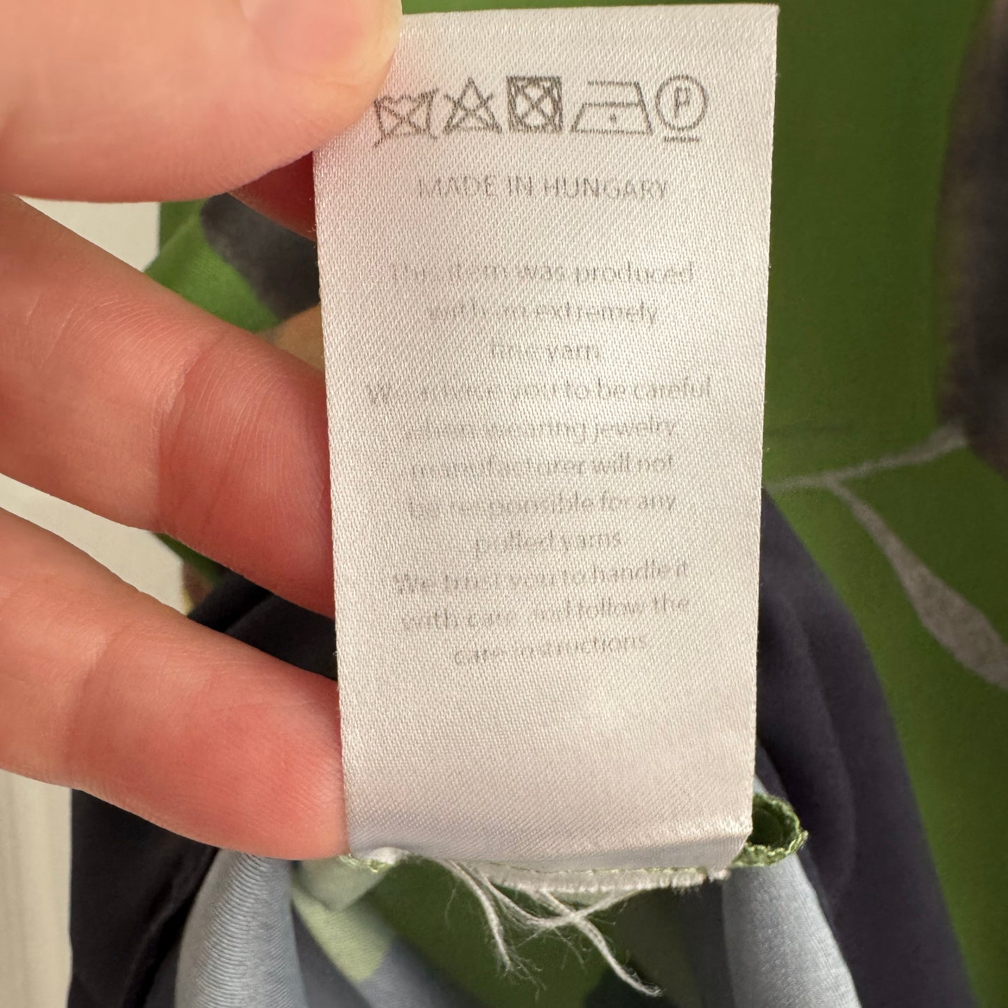 Natan Printed Silk Top in Green, size 34 (fits like size small)