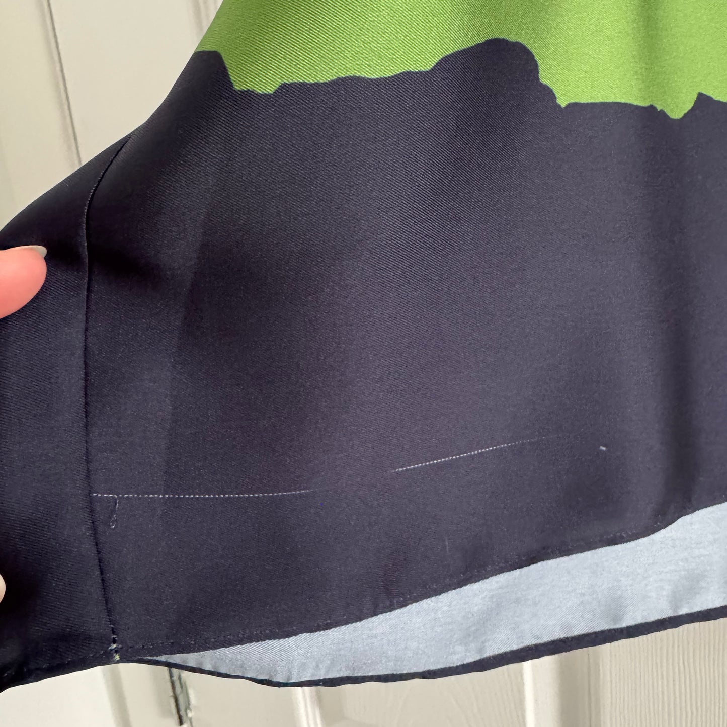 Natan Printed Silk Top in Green, size 34 (fits like size small)