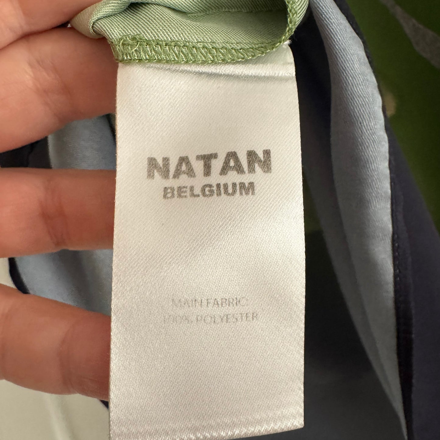 Natan Printed Silk Top in Green, size 34 (fits like size small)