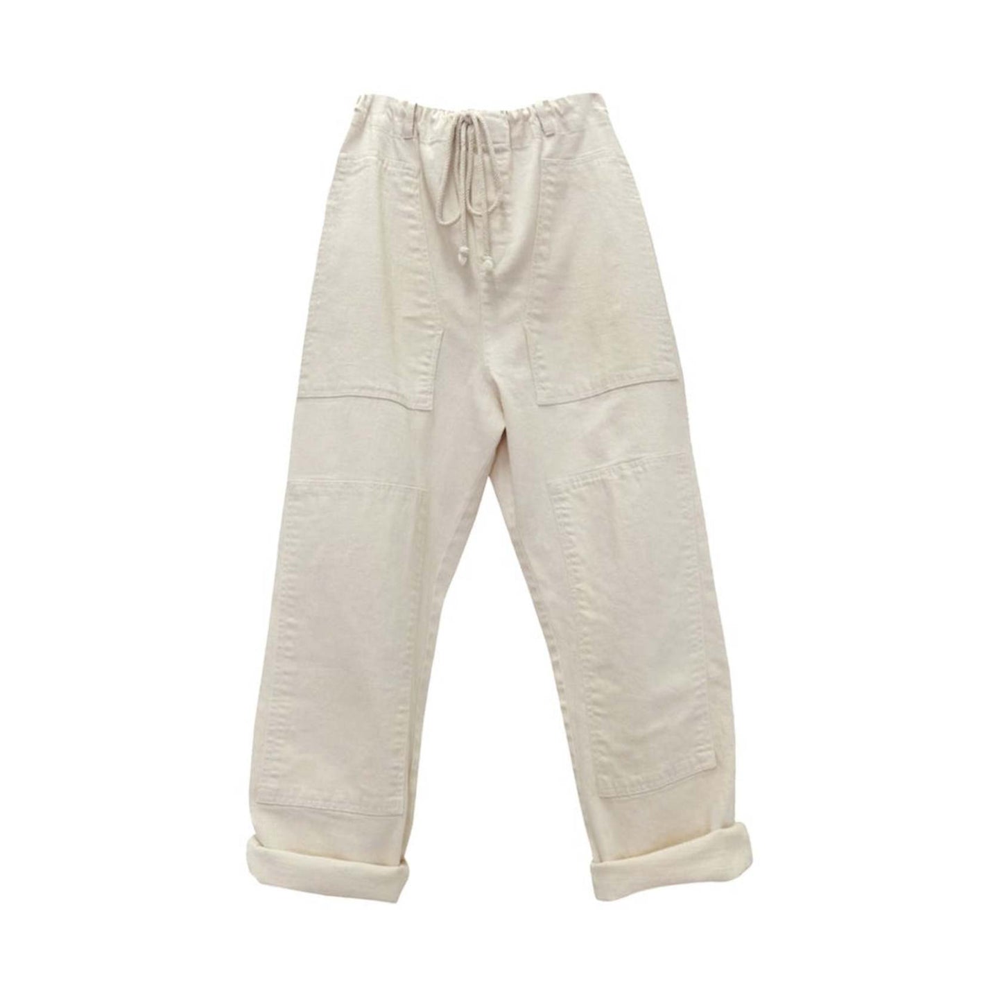 Nico Nico "Bruno" patchwork pant in off-white, Size Medium