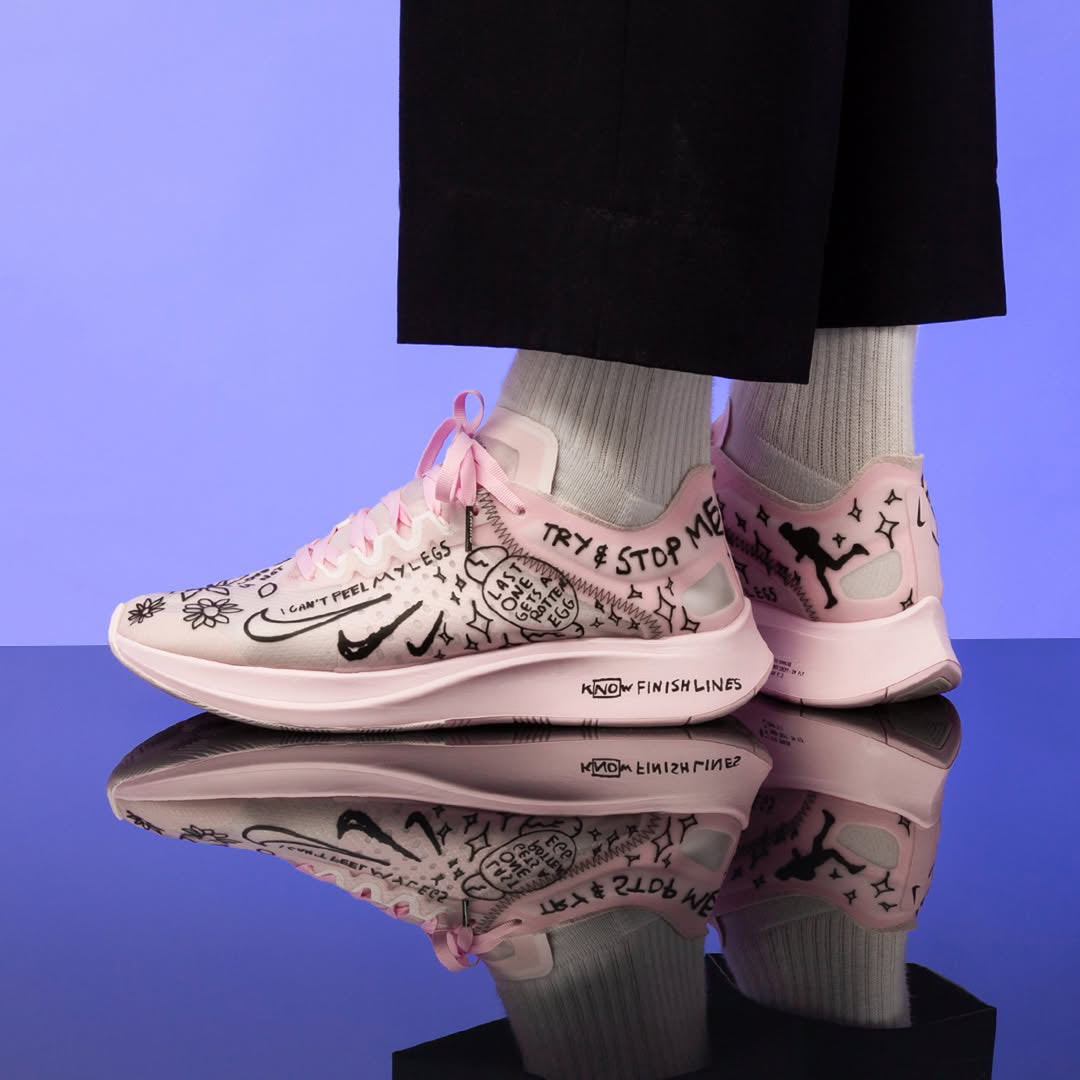 Nike x Nathan Bell "Zoom Fly SP" 'Doodles' in Pink, (MENS size 7.5) size 8.5 womens