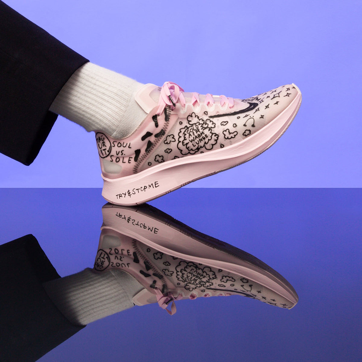 Nike x Nathan Bell "Zoom Fly SP" 'Doodles' in Pink, (MENS size 7.5) size 8.5 womens