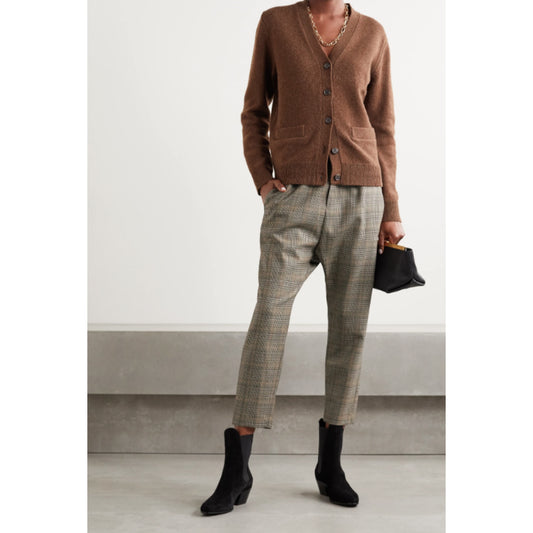 Nili Lotan Delancy Pant in Brown Check, size 8