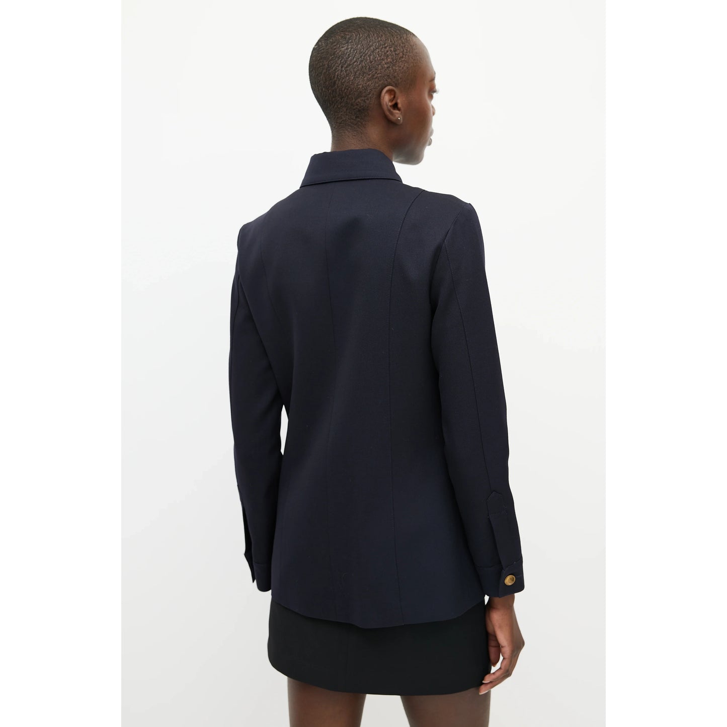 Nili Lotan "Marine" Tailored Wool Shirt/Jacket in Navy, size Small