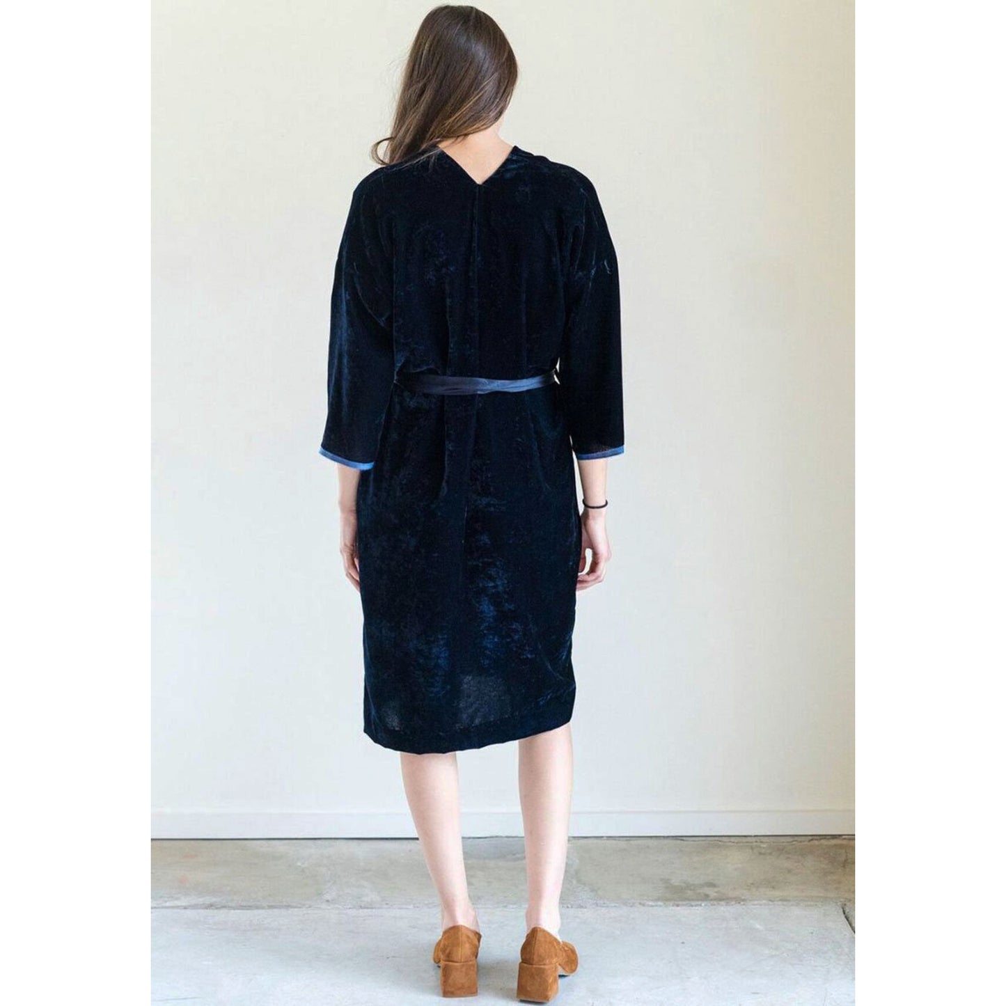 Nili Lotan "Rochelle" Velvet Dress in Navy, size XS (fits XS-S)