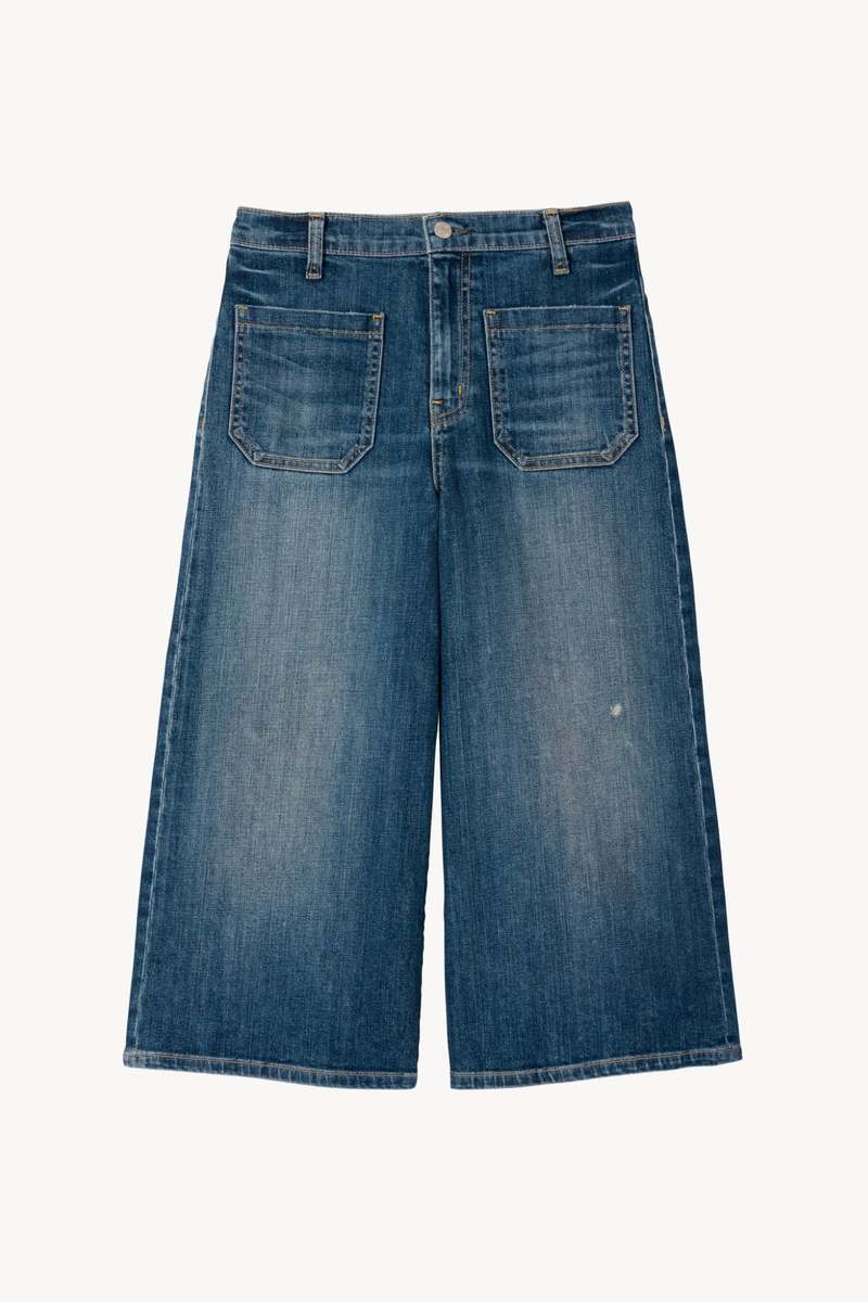 Nili Lotan "Vienne" Denim Gaucho Pants in "Classic Wash", size 30