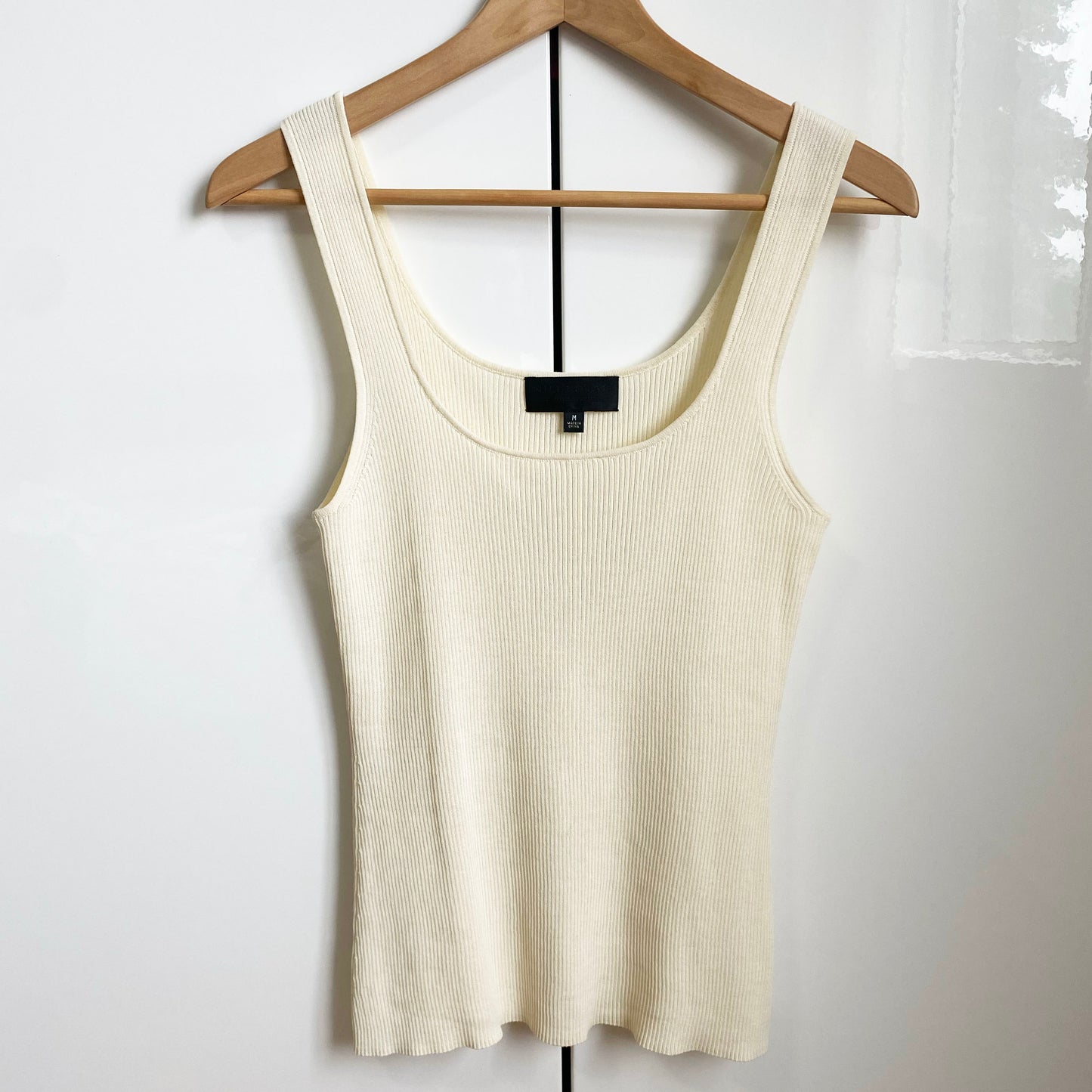 Nili Lotan "Brooks" Ribbed Knit Tank in Ivory, size Medium