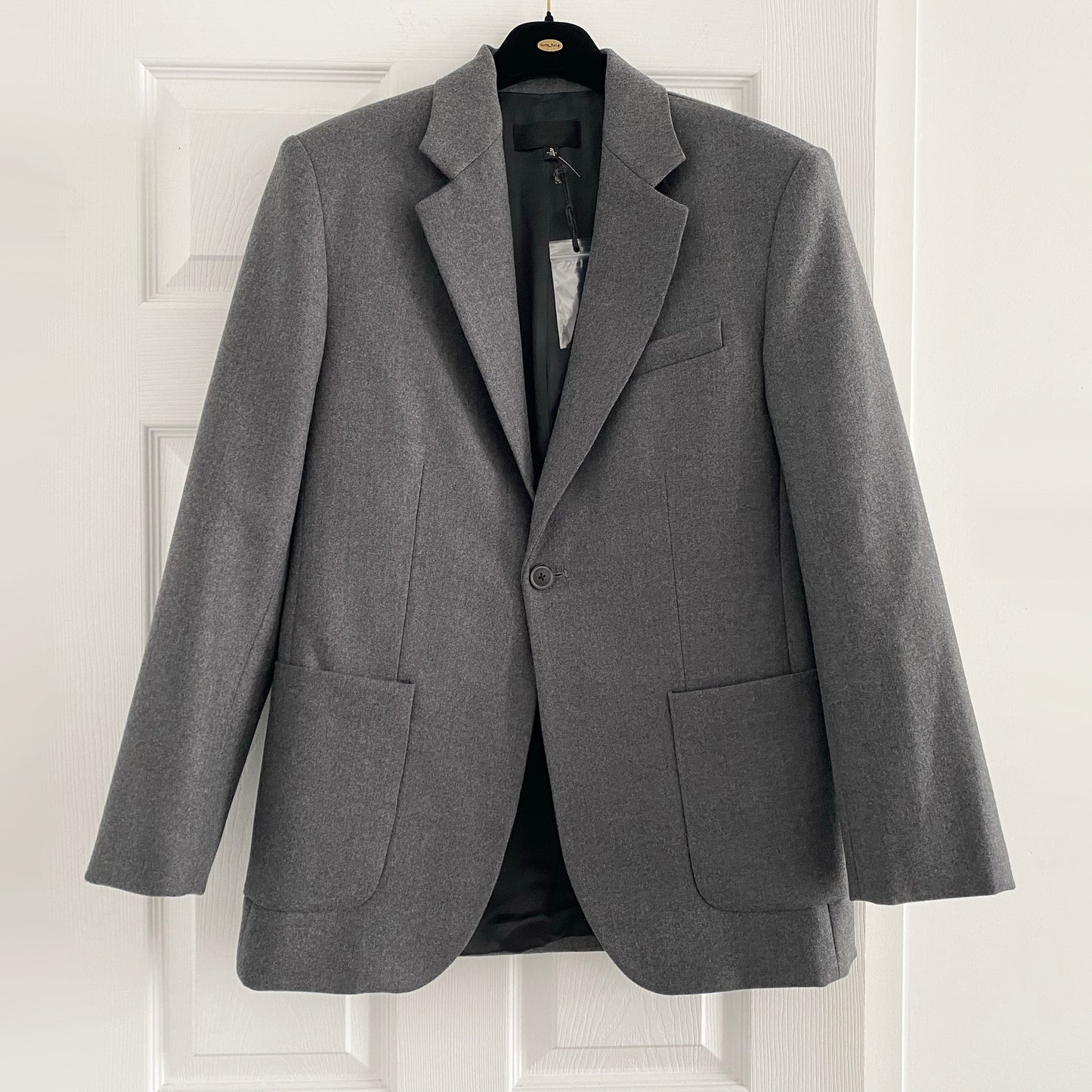 Nili Lotan "Gael" Boyfriend Blazer in Heather Grey, size 2 (fits oversize)