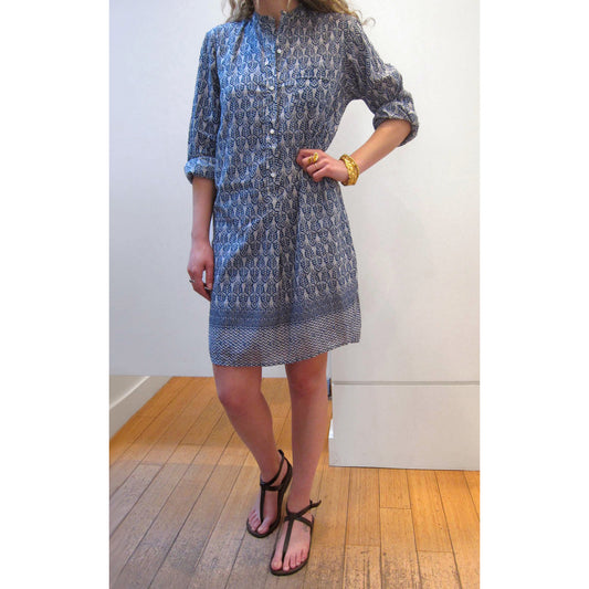 Robe en coton imprimé bleu Nili Lotan, taille XS