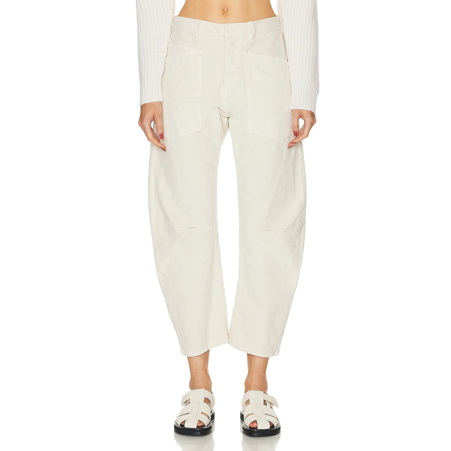 Nili Lotan "Shon" Corduroy Pant in Winter White, size 00 (fits like size 2)