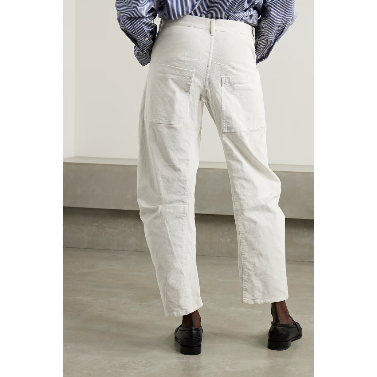 Nili Lotan "Shon" Corduroy Pant in Winter White, size 00 (fits like size 2)