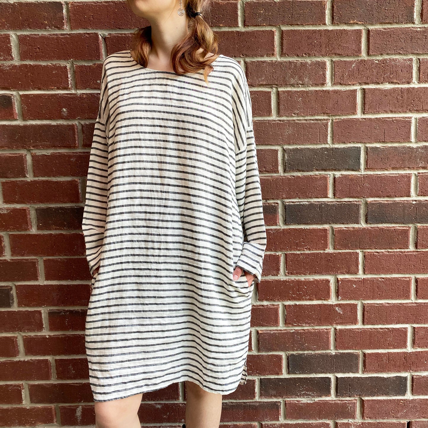 Nili Lotan Striped Linen Dress, size Medium