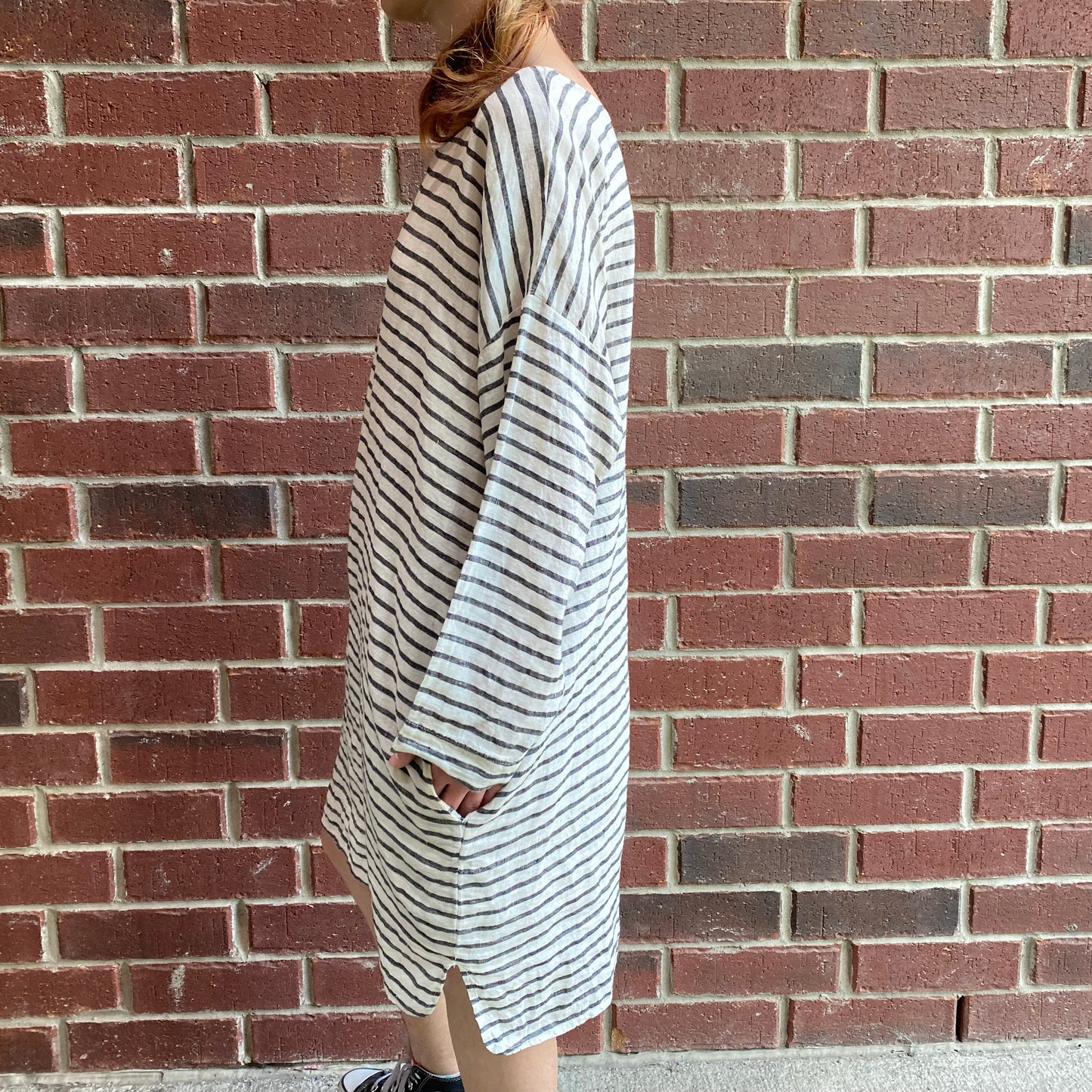 Nili Lotan Striped Linen Dress, size Medium