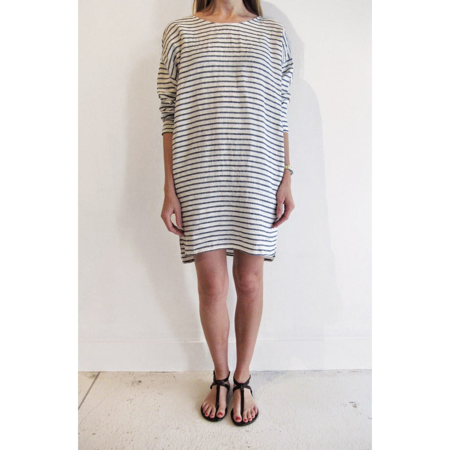 Nili Lotan Striped Linen Dress, size Medium