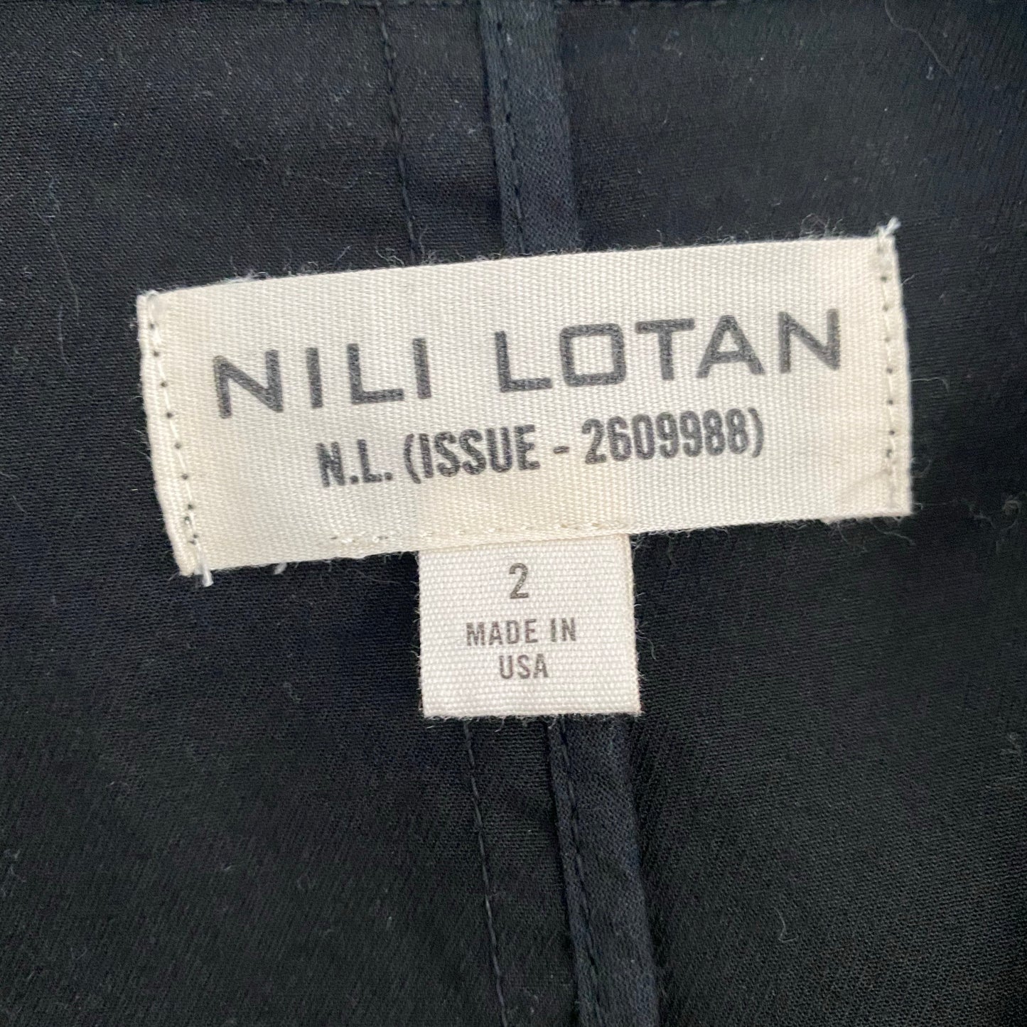 Nili Lotan "Brad" Stretch Cotton Twill Blazer in Black, size 2