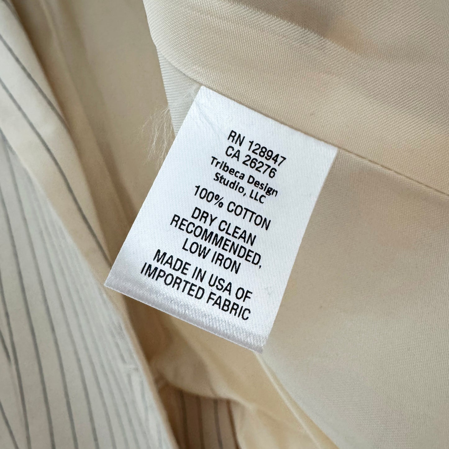 Nili Lotan "Don" Pinstripe Cotton Blazer in Ivory, Size 8 (fits 6/8)