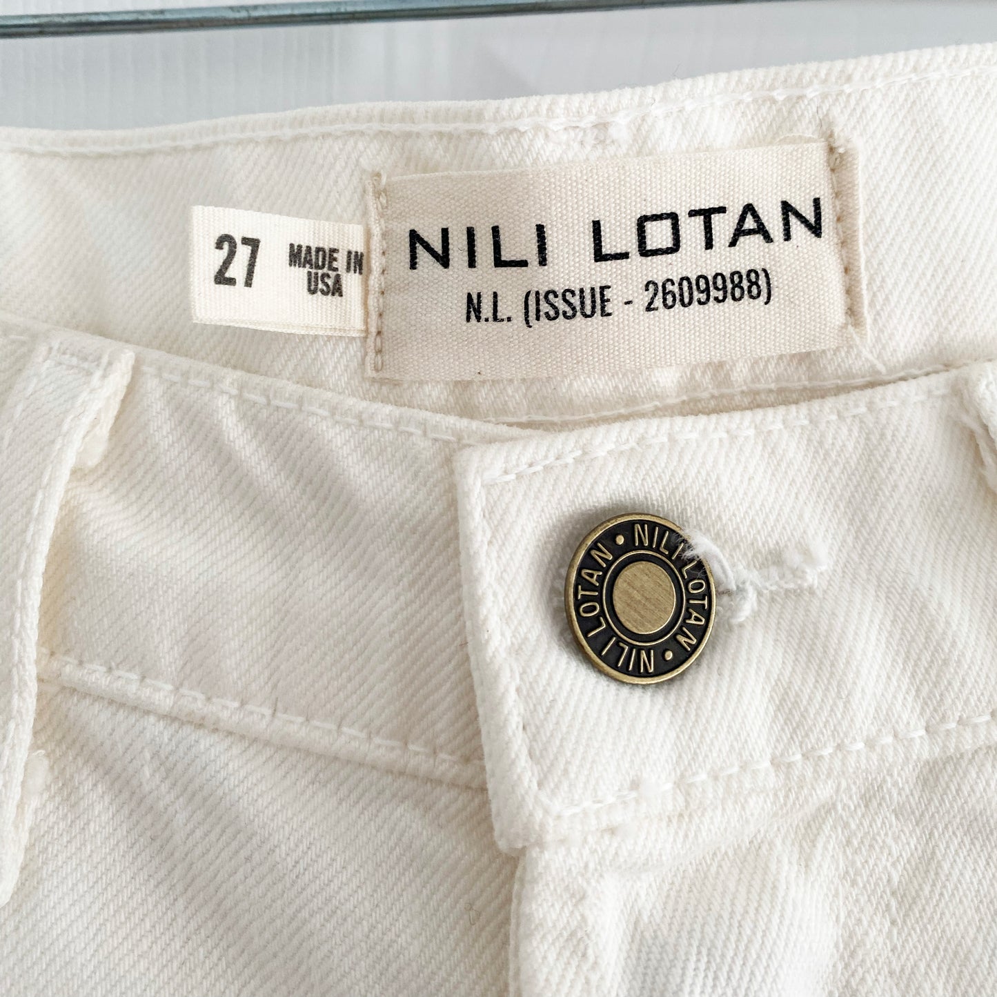 Nili Lotan "Violette" Jean in Cream, size 27