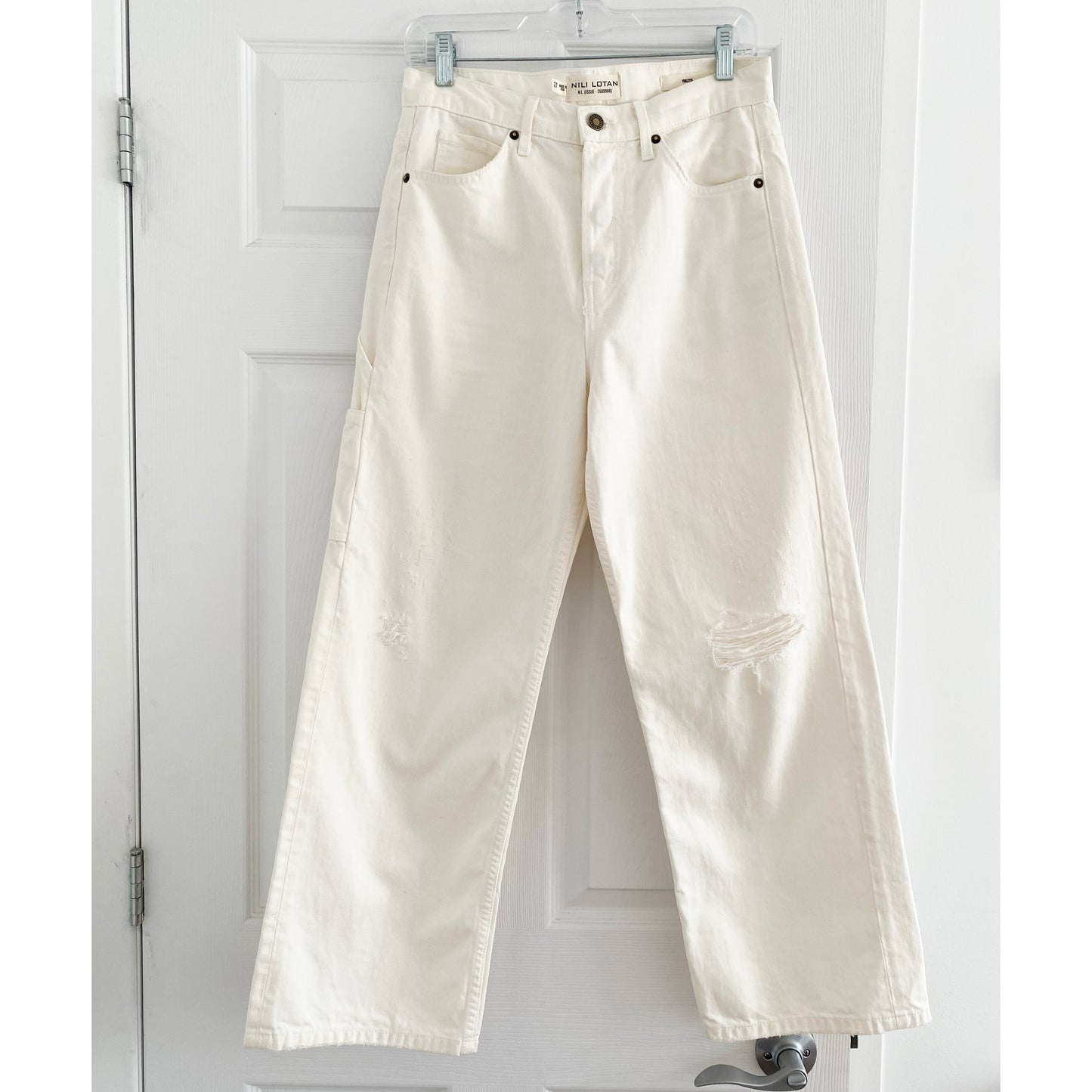 Nili Lotan "Violette" Jean in Cream, size 27