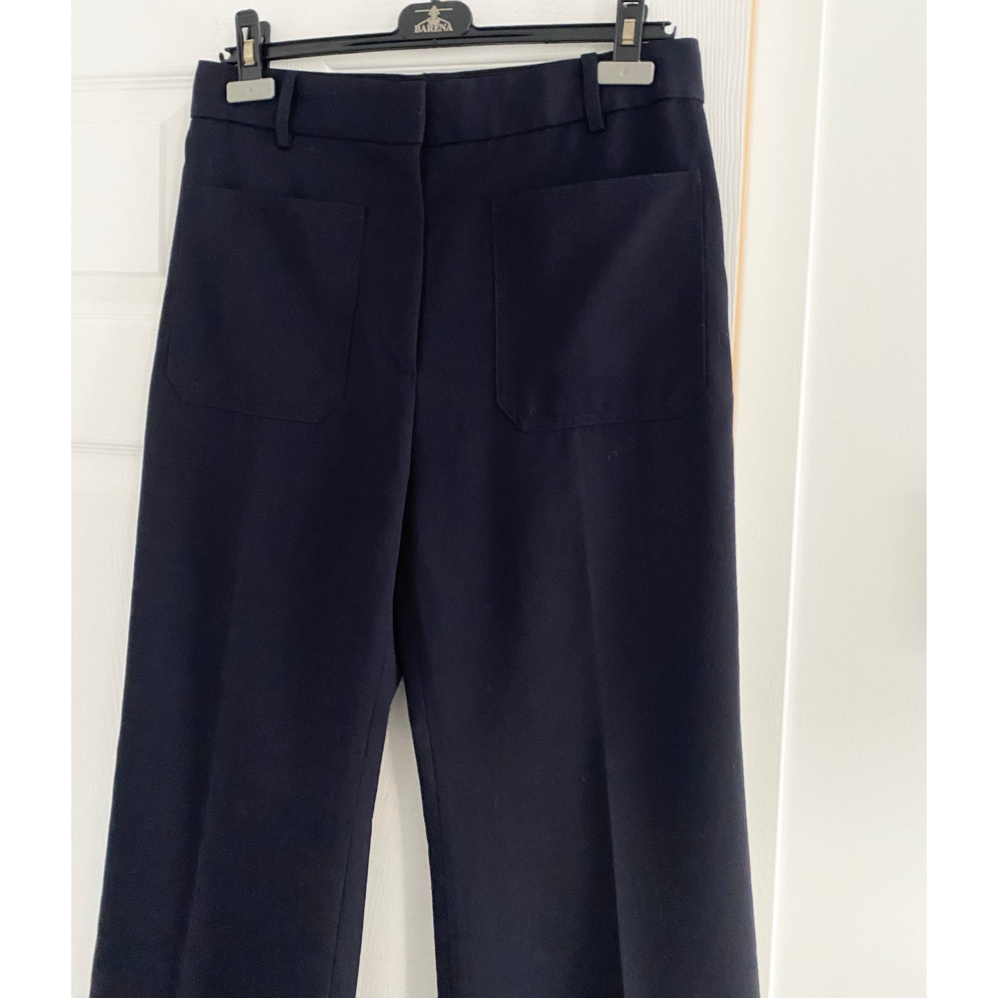 Nili Lotan Wool Trouser in Navy, size 10 (fits slim to size)