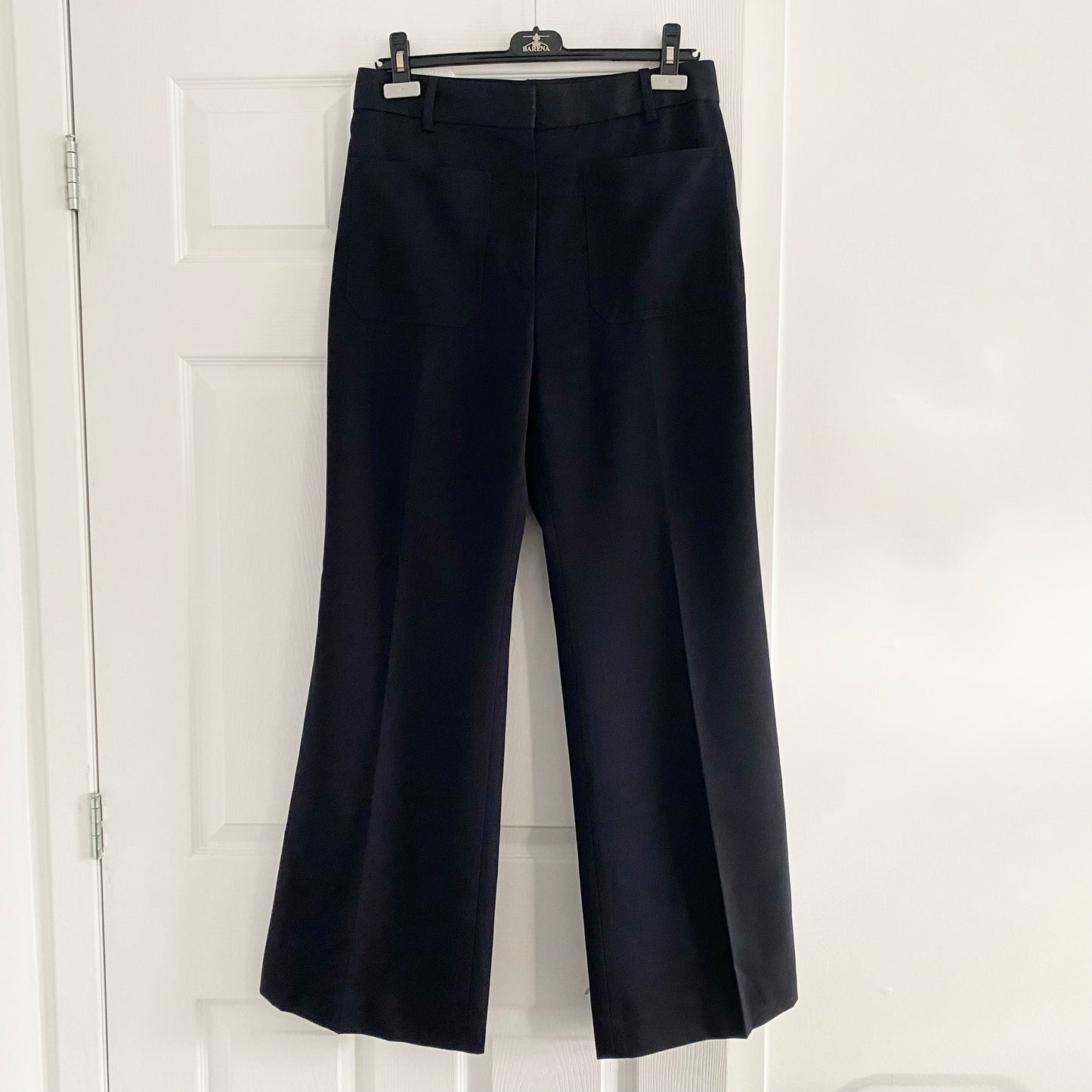 Nili Lotan Wool Trouser in Navy, size 10 (fits slim to size)